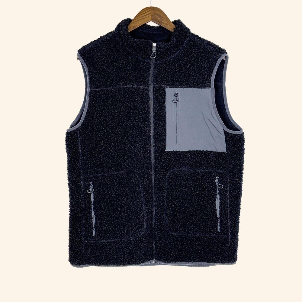 Telluride Clothing Company Black Sherpa Fleece Utility Vest
